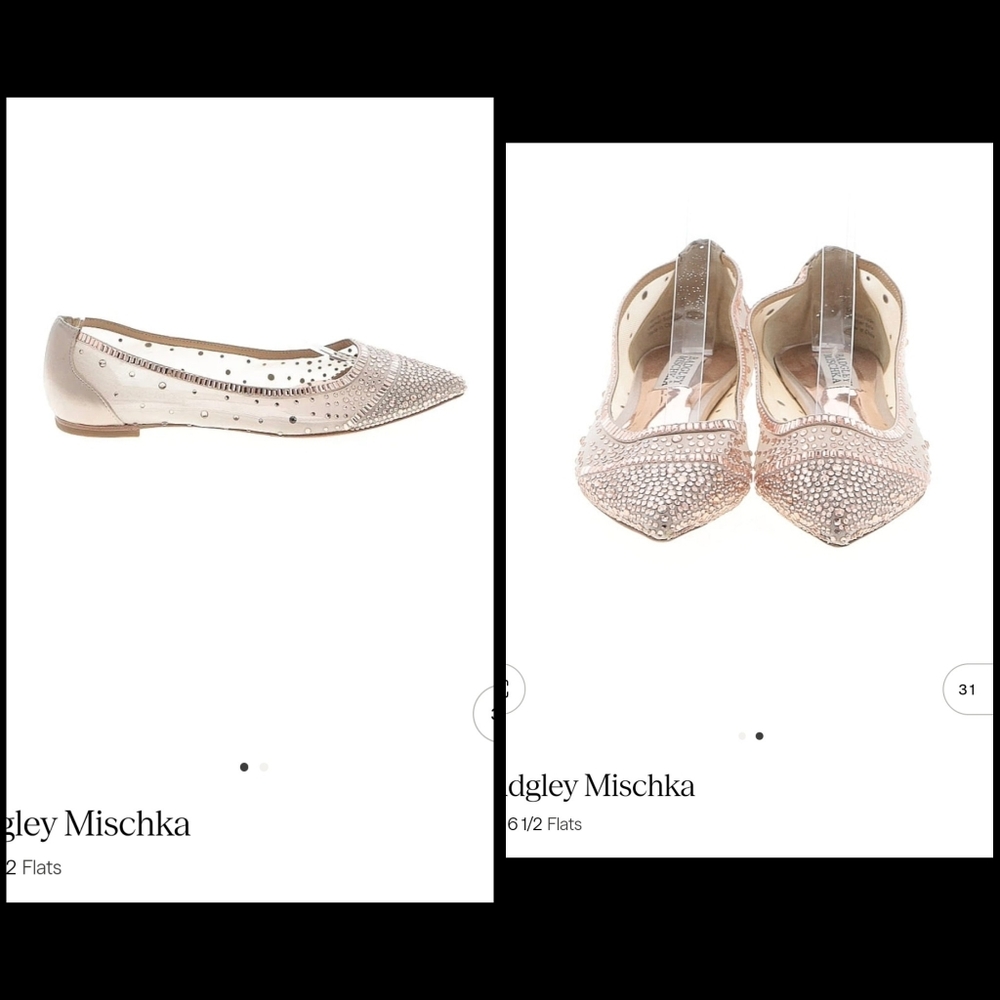 Badgley Mischka Women's Sparkling Cream Flats